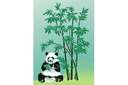 Трафареты животных - Панда и бамбук 3