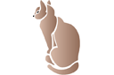 Трафареты животных мелким оптом - Серая кошка. Упак.  4 шт.