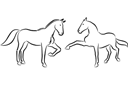 Трафареты животных - Две лошади 5а