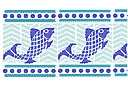 Квадратные трафареты - Мозаика с рыбами