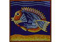 Квадратные трафареты - Плывущая рыба (мозаика)