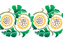 Трафареты цветов - Бордюр из желтых хризантем