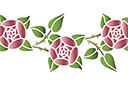 Трафареты растительных бордюров - Бордюр из круглых роз 4